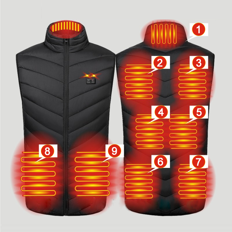 Outdoor Hunting Heater - Hiver 9 zones gilet chauffant Camping