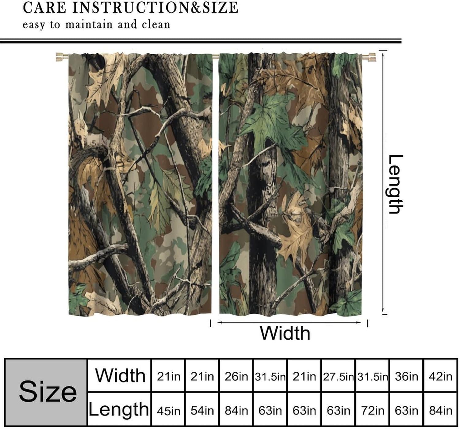 Rideaux Camouflage Forêt, Ride - Hunting And Camping In Forest avis et prix