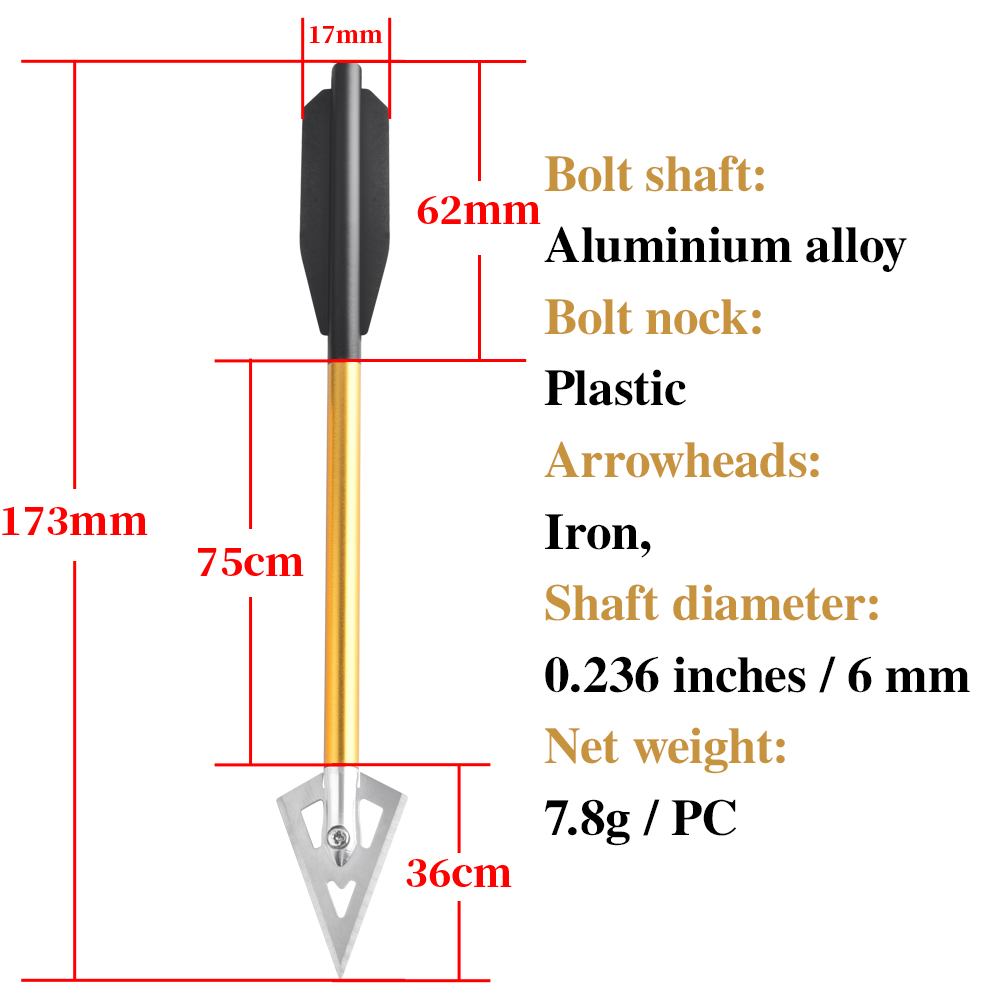 Boulons d'arbalète en aluminiu - Crossbow Bolt Broadhead avis et prix