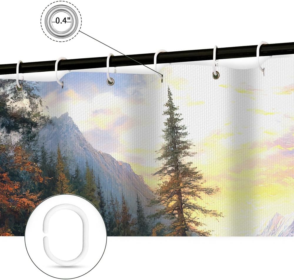 Rideau de douche rustique avec - Hunting And Camping In Forest avis et prix