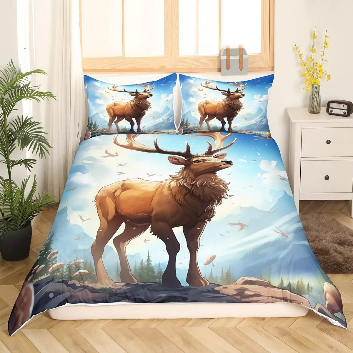 Housse de couette cerf Elk, Ki - Hunting And Camping In Forest avis et prix